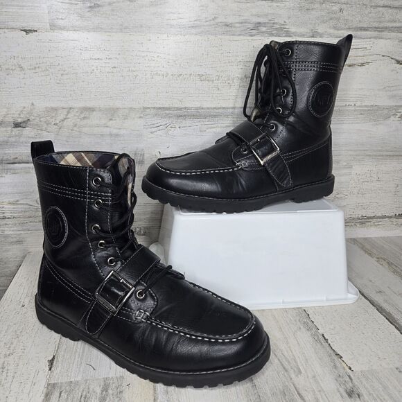 Cadillac Boots Mens 8.5 Black w/ Buckle Rare Motorcycle Biker Style 916974 - Picture 1 of 16